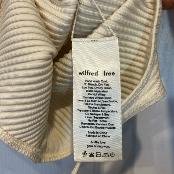 ⚡️2/$25⚡️ Aritzia Wilfred Free Leila Beige Cream Scoop Neck Ribbed Bodysuit | XS - Picture 4 of 8